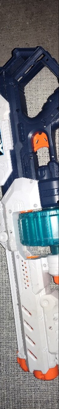 Nerf Xshot Sprung Dart BlastersBlue White and Orange Dart Blaster with Teal Drum
